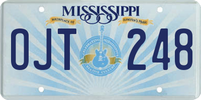 MS license plate OJT248