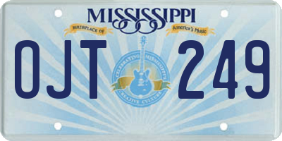 MS license plate OJT249
