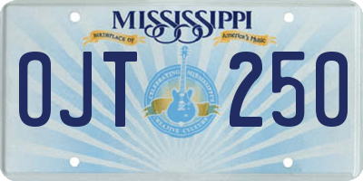 MS license plate OJT250