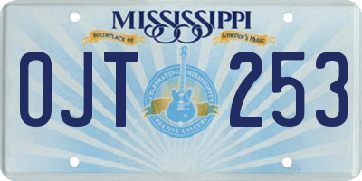 MS license plate OJT253