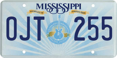 MS license plate OJT255