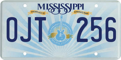MS license plate OJT256