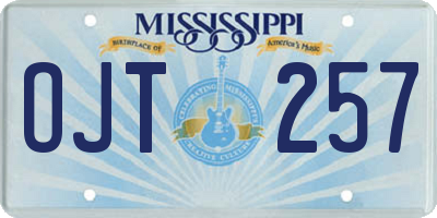 MS license plate OJT257