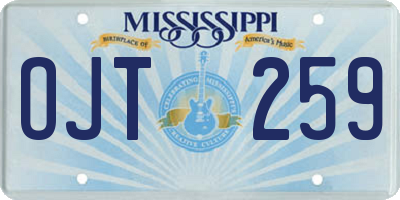 MS license plate OJT259