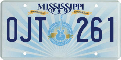 MS license plate OJT261