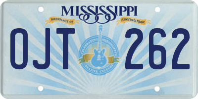 MS license plate OJT262