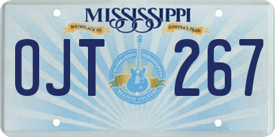 MS license plate OJT267