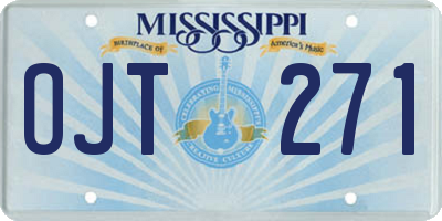 MS license plate OJT271