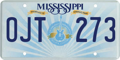 MS license plate OJT273