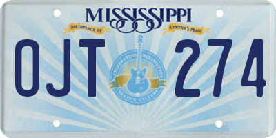 MS license plate OJT274