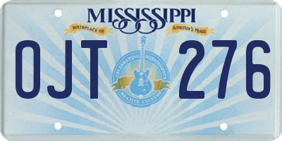 MS license plate OJT276