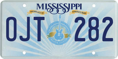 MS license plate OJT282