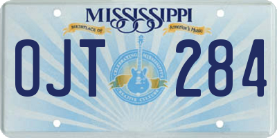 MS license plate OJT284