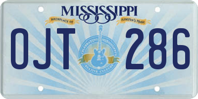 MS license plate OJT286