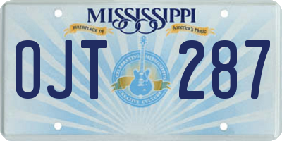 MS license plate OJT287