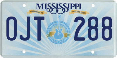 MS license plate OJT288
