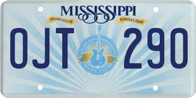 MS license plate OJT290