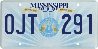 MS license plate OJT291