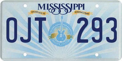 MS license plate OJT293