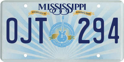 MS license plate OJT294