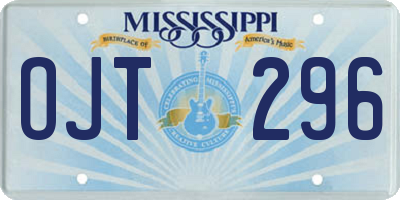 MS license plate OJT296