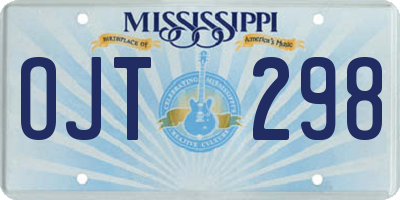 MS license plate OJT298