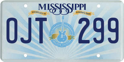 MS license plate OJT299