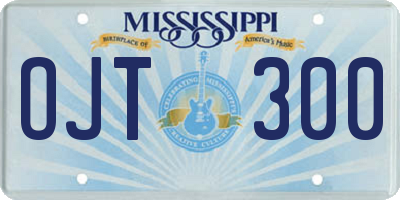 MS license plate OJT300