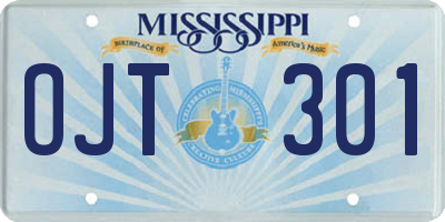MS license plate OJT301