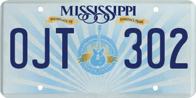 MS license plate OJT302