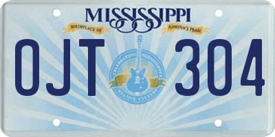 MS license plate OJT304