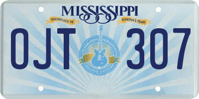 MS license plate OJT307
