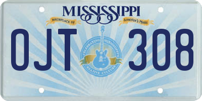 MS license plate OJT308