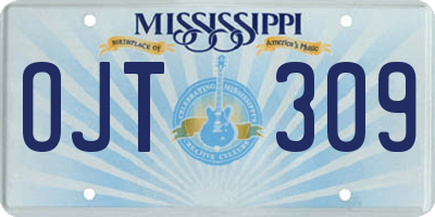 MS license plate OJT309