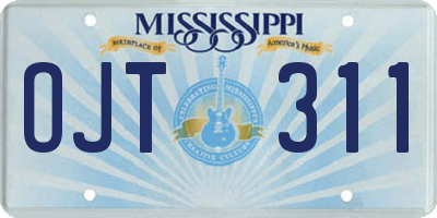 MS license plate OJT311