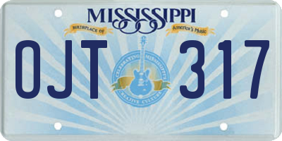 MS license plate OJT317