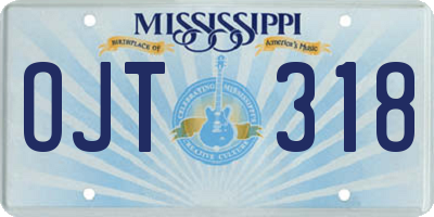 MS license plate OJT318