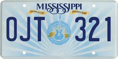 MS license plate OJT321