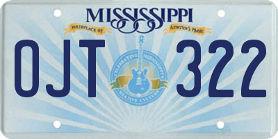 MS license plate OJT322