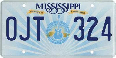 MS license plate OJT324
