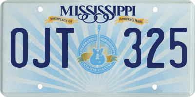 MS license plate OJT325