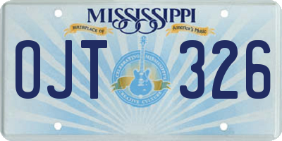 MS license plate OJT326