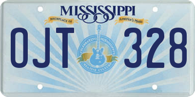 MS license plate OJT328
