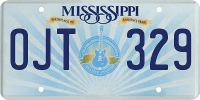 MS license plate OJT329