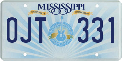 MS license plate OJT331