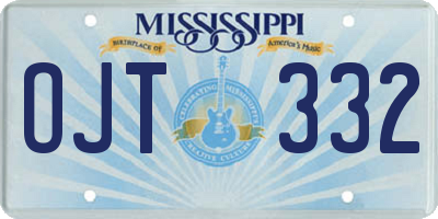 MS license plate OJT332