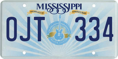 MS license plate OJT334