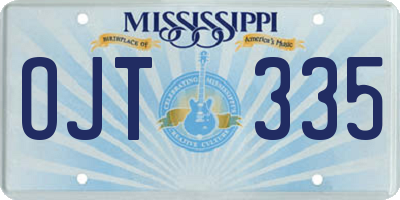 MS license plate OJT335