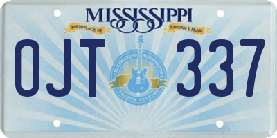 MS license plate OJT337