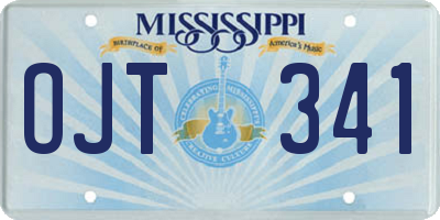 MS license plate OJT341